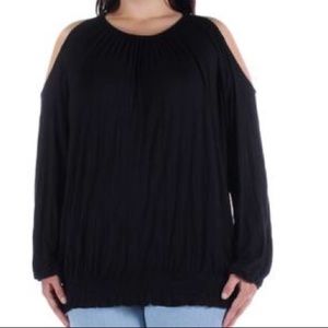 Large/XLARGE BLACK COLD SHOULDER TOP I.N.C.